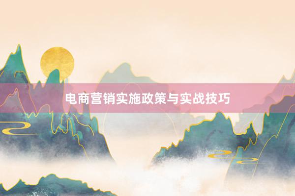 电商营销实施政策与实战技巧